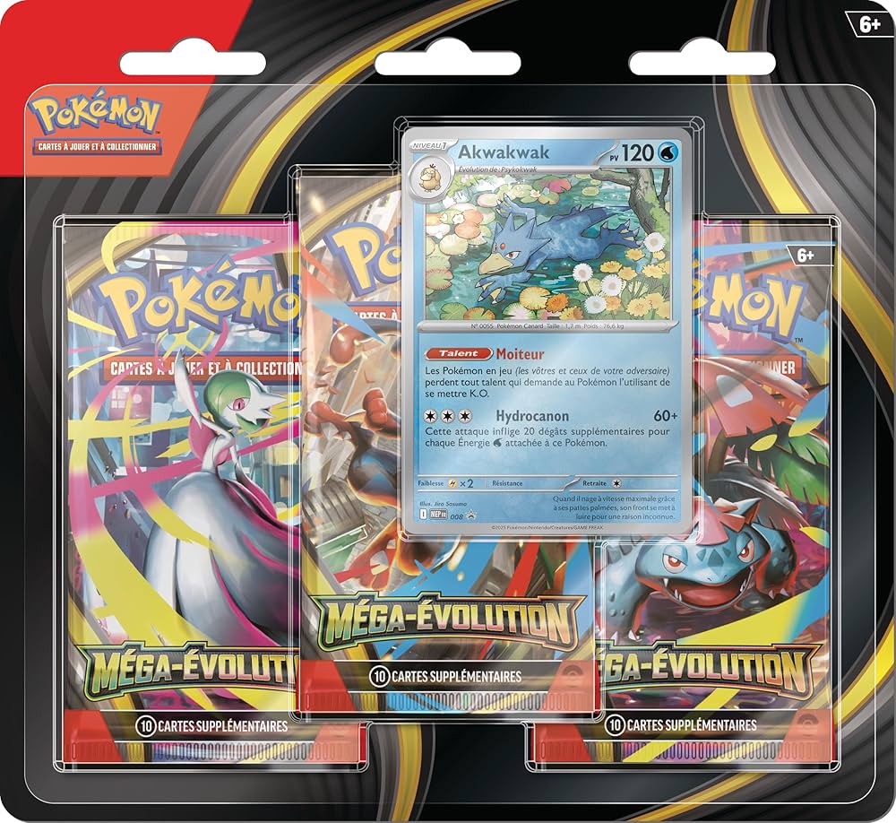 Blister 3-Pack de Méga-Évolution: Akwakwak
